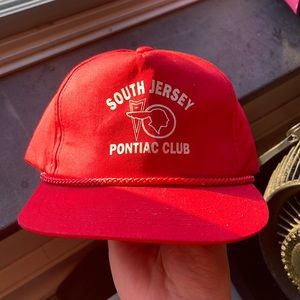 V1990s trucker hat South Jersey Pontiac club red rope hat yupoong hat vintage